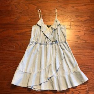 Express Ruffle Chambray Sundress